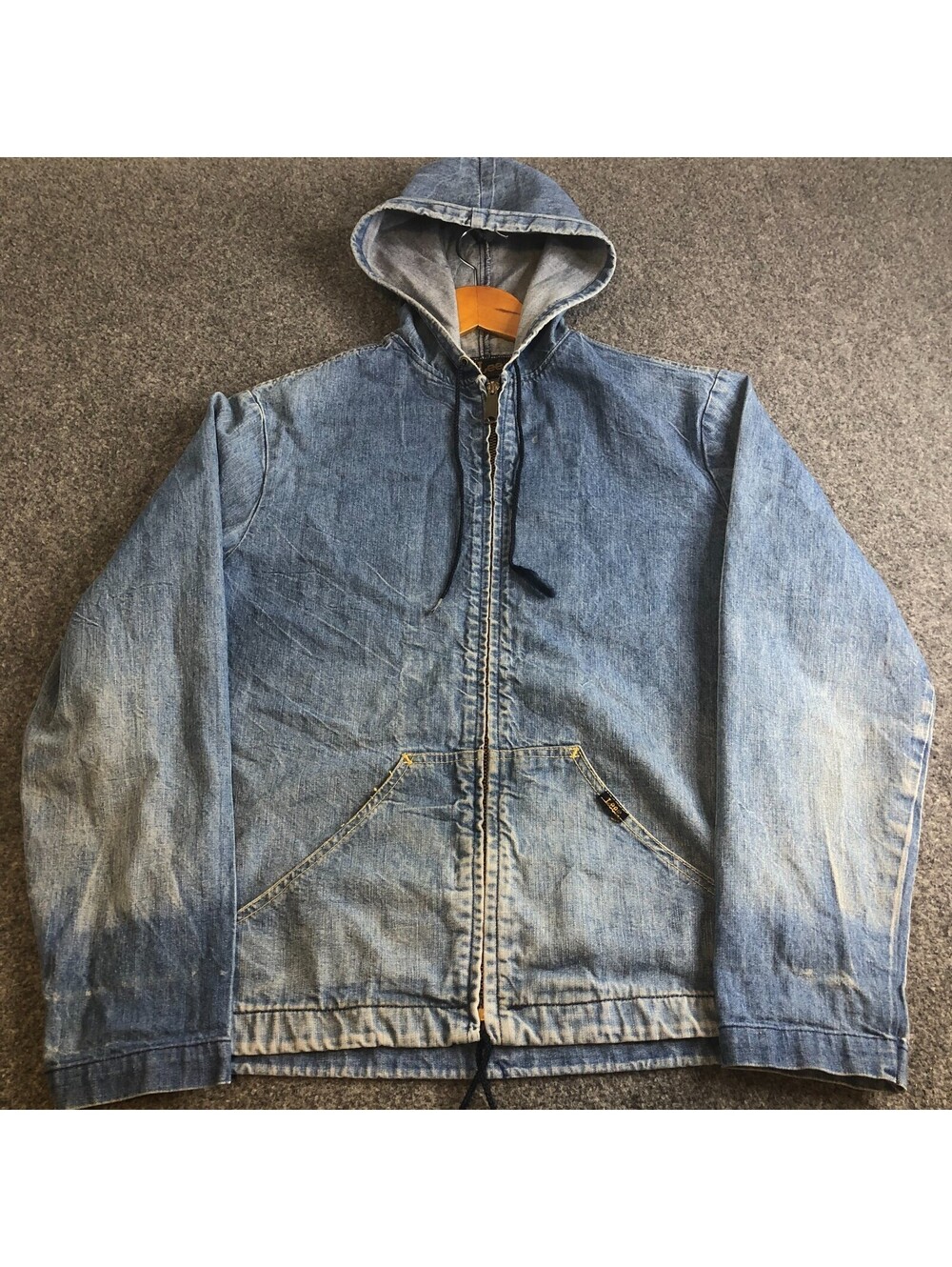 Mr. Lee Denim Full Zip Jacket Mens Medium Blue Talon Zipper 70s 80s